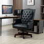 Executive Office Chair Comfortable Desk Chair - Ergonomic Design - Thick Padded Seat and Backrest - PU Leather Desk Chair with Smooth Glide Caster Wheels, 1 Pack Black