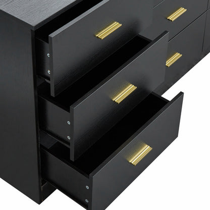 Black 9-Drawer Dresser - Bedroom Storage Chest