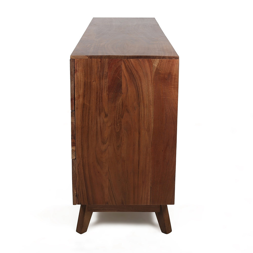 Natural Wood Sierra Six Drawer Sideboard - Bedroom Storage