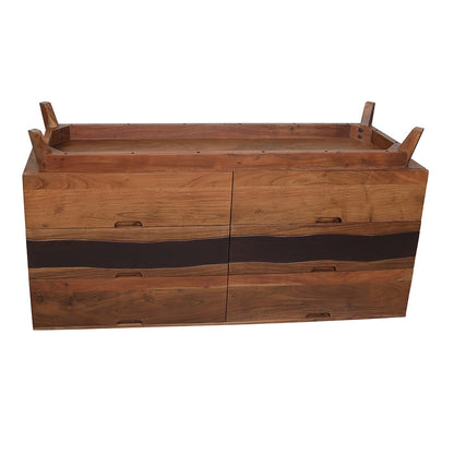Natural Wood Sierra Six Drawer Sideboard - Bedroom Storage