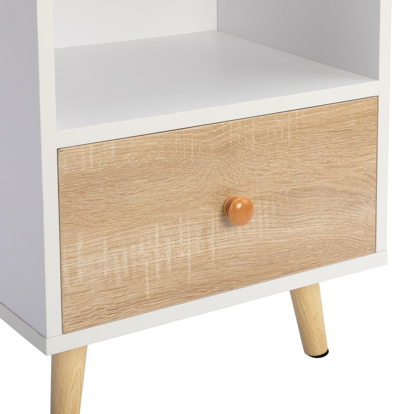 White Pine Nightstand with 1 Drawer - Bedroom Storage