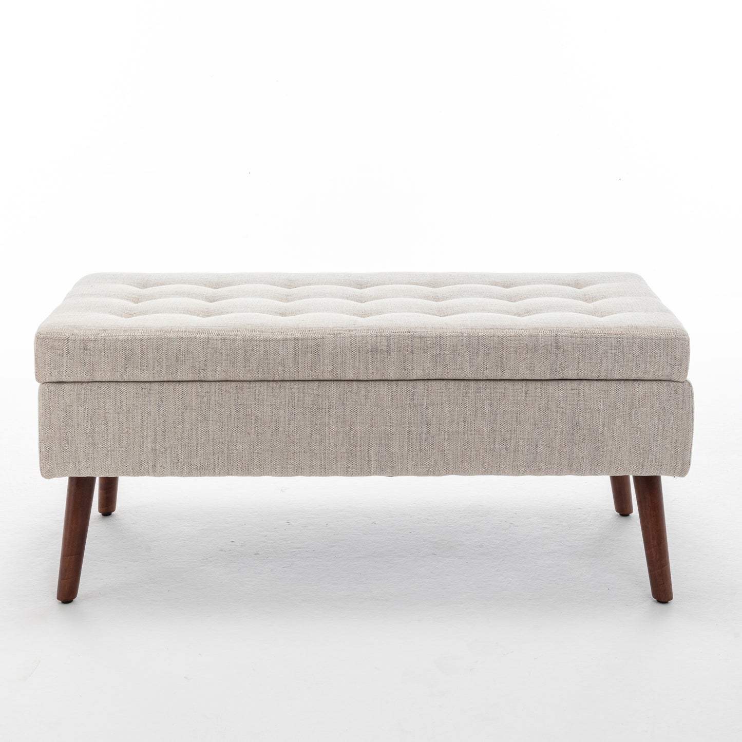 Off White Linen Storage Bench - Bedroom End of Bed Foot of Bed Entryway Bench