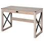HOMCOM 44 inch Home Office Computer Desk, Rustic Writing Desk, Farmhouse Workstation with Storage Drawer, X-Frame