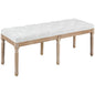 HOMCOM 46" End of Bed Bench, Upholstered Bedroom Bench, Cream White