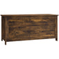 HOMCOM 39.4" Storage Chest w/ 2 Safety Hinges, Wooden Box, Rustic Brown