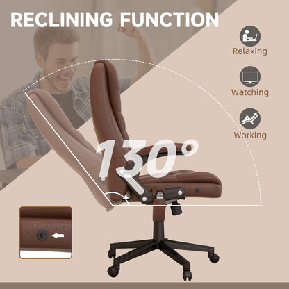 HOMCOM Brown Massage Office Chair - Vibration & Reclining Comfort