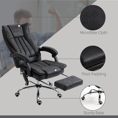 Black Massage Office Chair with Heat and 6-Point Vibration for Workspace