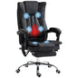 Vinsetto Microfiber Office Chair, High Back Computer Chair with 6 Point Massage, Heat, Adjustable Height and Retractable Footrest, Black