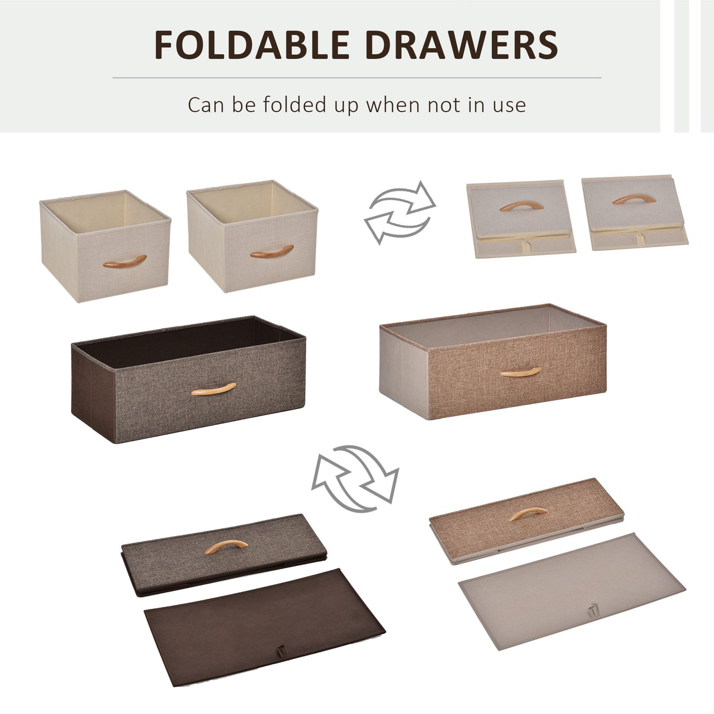 4-Drawer Storage Dresser with Foldable Drawers - MDF & Steel for Bedroom