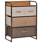 HOMCOM 4-Drawer Dresser, Fabric Drawers, 3-Tier Storage Organizer for Bedroom Entryway, Tower Unit with Steel Frame and Wooden Top, Maple Wood
