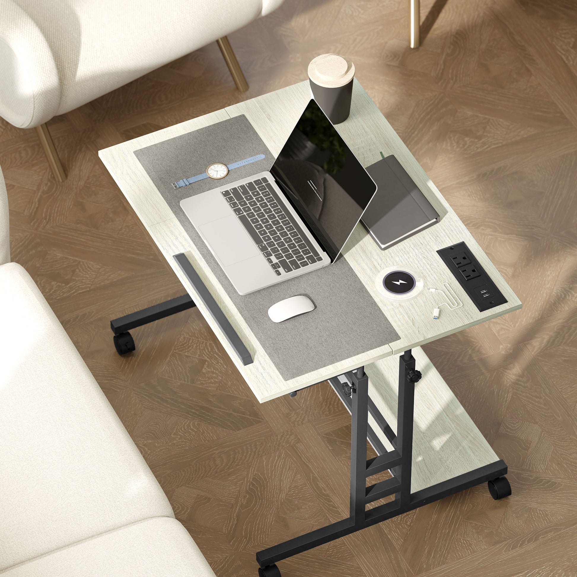 Adjustable Height Standing Desk - Wood Finish for Home Office