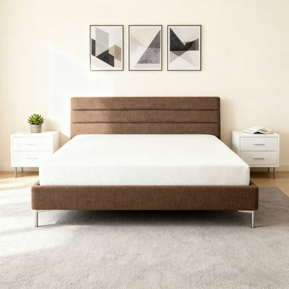 8 Twin Green Tea Memory Foam Mattress in Box, Fiberglass Free, White(Bed not included)