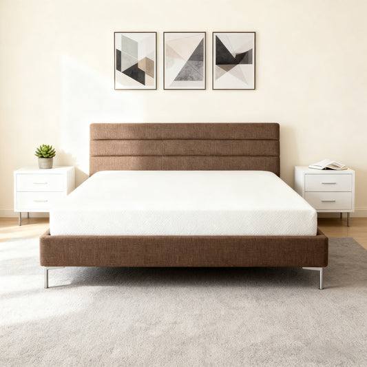 8 Twin Green Tea Memory Foam Mattress in Box, Fiberglass Free, White(Bed not included)