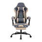 Gaming Chair, Ergonomic Computer Chair with Footrest and Massage Lumbar Support, Height Adjustable Swivel Video Game Chair for Adults, 300lb Max, Blue Beige