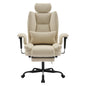 Office Chair Ergonomic 200 kg PU Leather Computer Chair with Lumbar Support and High Backrest, Ergonomic Desk Chair with Liftable Headrest, Beige