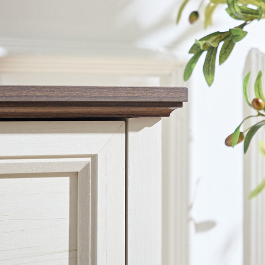 6 Drawer Walnut Farmhouse Dresser - Bedroom Storage