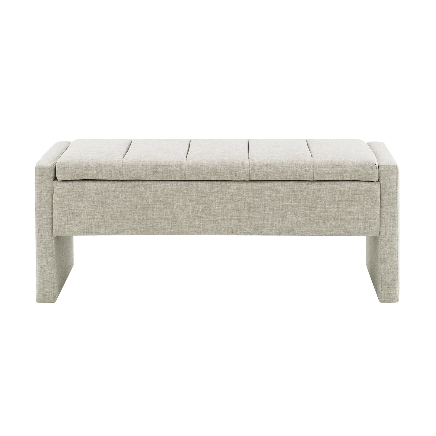 Light Grey Bed End Bench with Storage - Foot Rest Stool