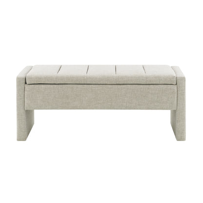 Light Grey Bed End Bench with Storage - Foot Rest Stool