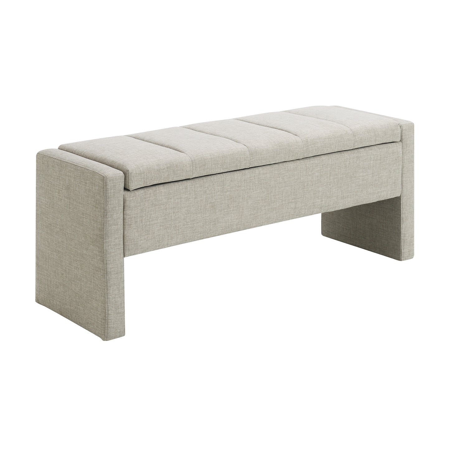 Light Grey Bed End Bench with Storage - Foot Rest Stool