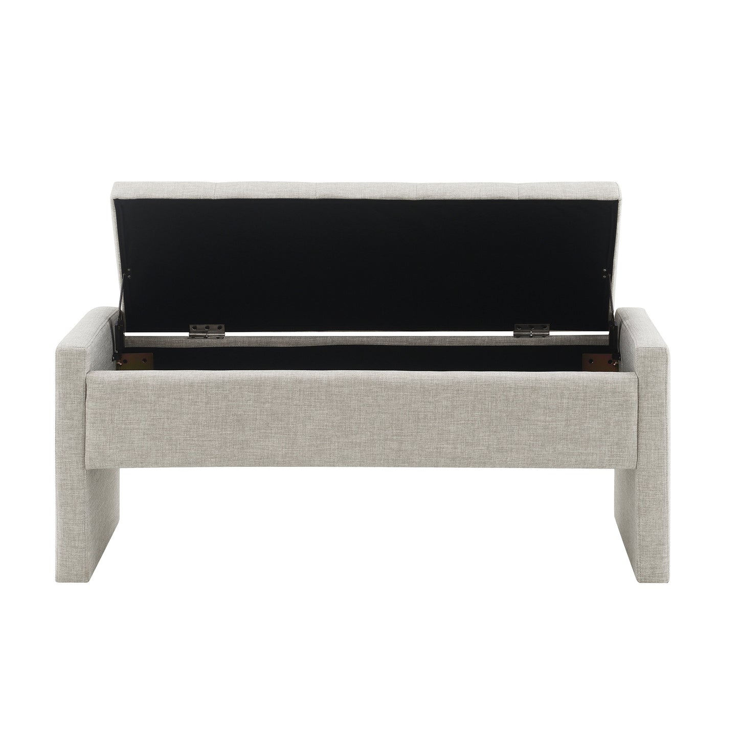 Light Grey Bed End Bench with Storage - Foot Rest Stool