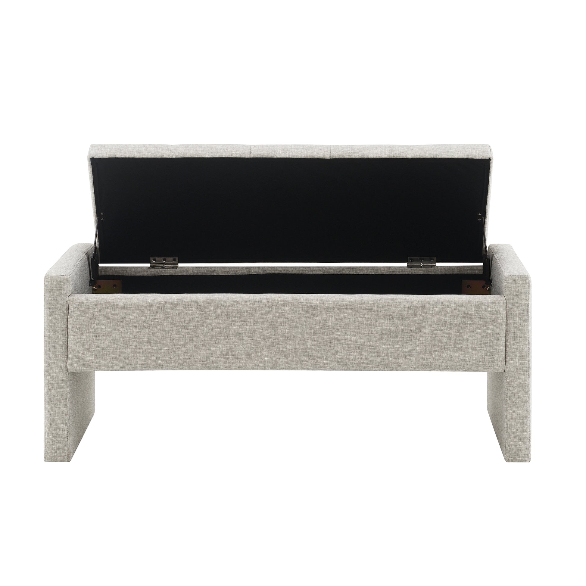Light Grey Bed End Bench with Storage - Foot Rest Stool