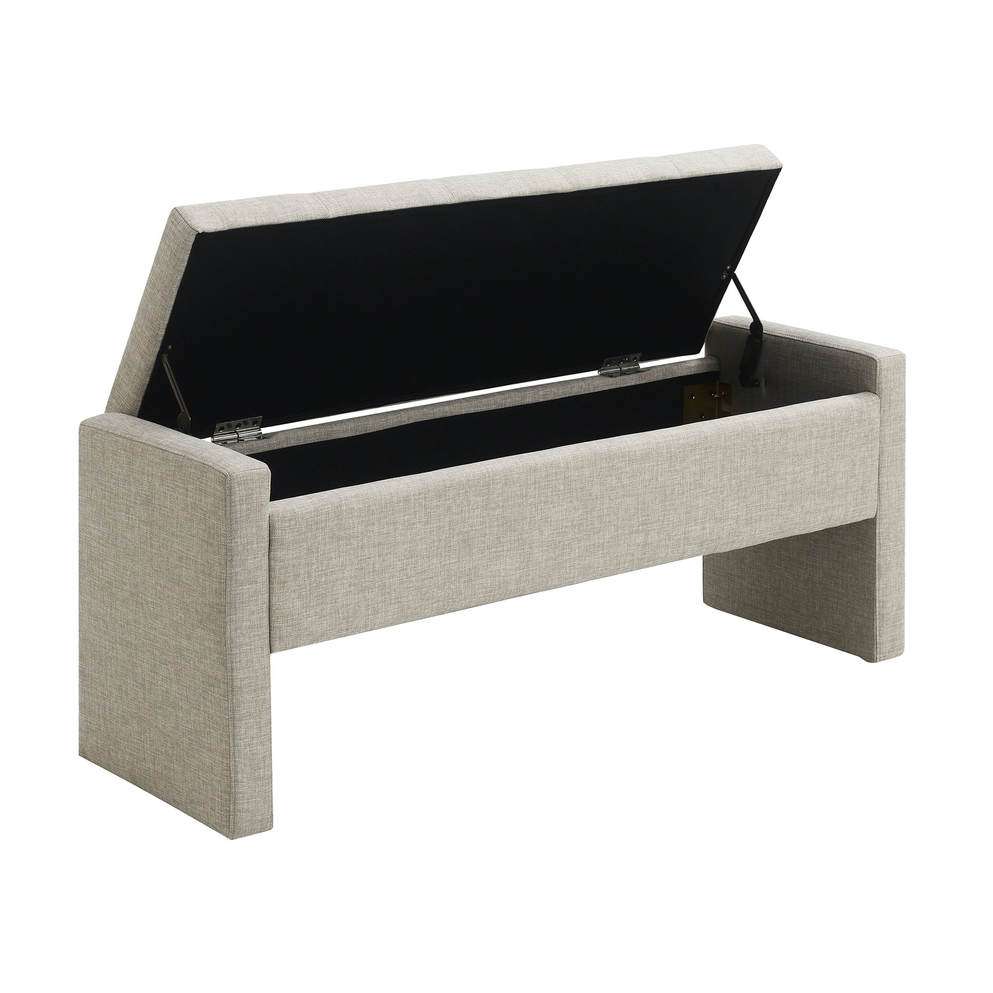 Light Grey Bed End Bench with Storage - Foot Rest Stool