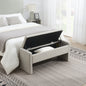 Modern Bed End Bench with Storage,Upholstered Large Foot Rest Stool, Comfy Window Vanity Bench for Living Room,Bedroom,Dorm,Coffee Table,Linen Light Grey