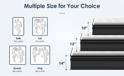 Queen Size Foam Spring Mattress - 12 Inch Hybrid