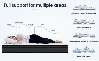 Queen Size Foam Spring Mattress - 12 Inch Hybrid