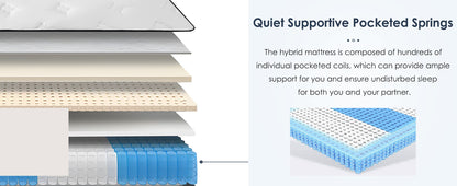 Queen Size Foam Spring Mattress - 12 Inch Hybrid