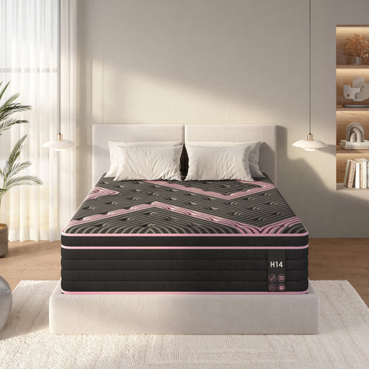 Queen Size Mattress,10 Inch Hybrid Mattress, Individually Pocketed Innerspring, Medium Firm