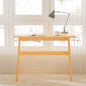 41 Inch Bamboo Computer Desk - Z-Shape Desk for Bedroom Office