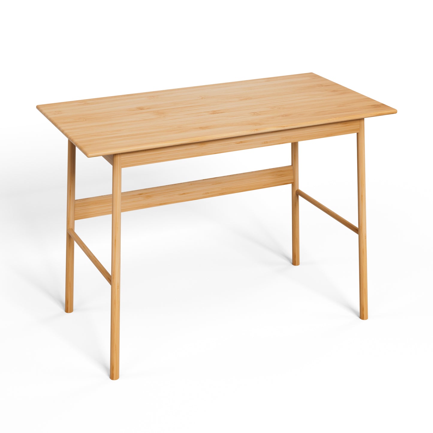 41 Inch Bamboo Computer Desk - Z-Shape Desk for Bedroom Office