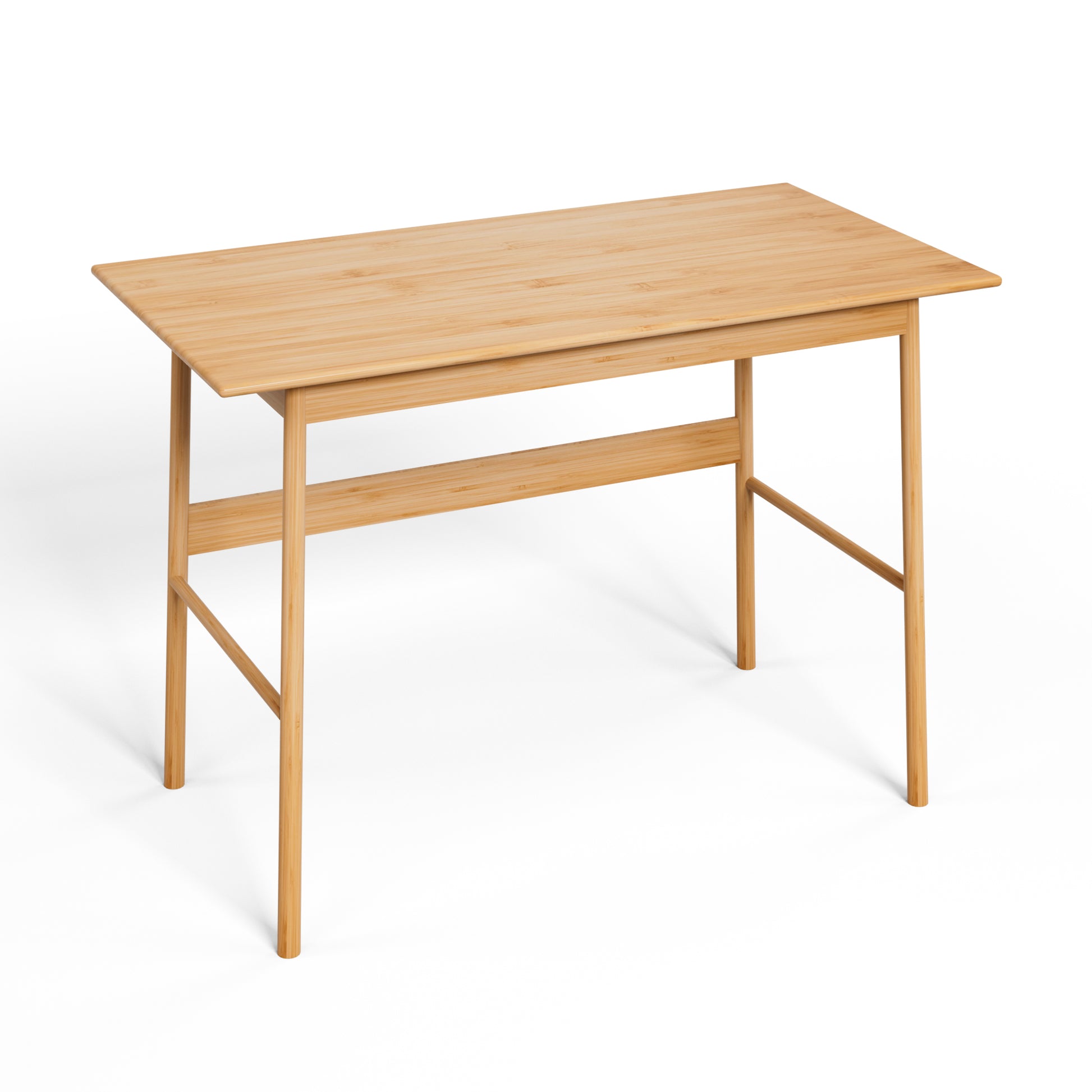 41 Inch Bamboo Computer Desk - Z-Shape Desk for Bedroom Office