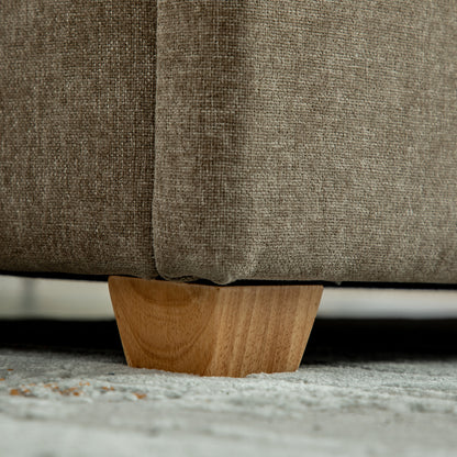 Taupe Chenille Storage Bench - 60.2" Wide Footrest Ottoman for Bedroom