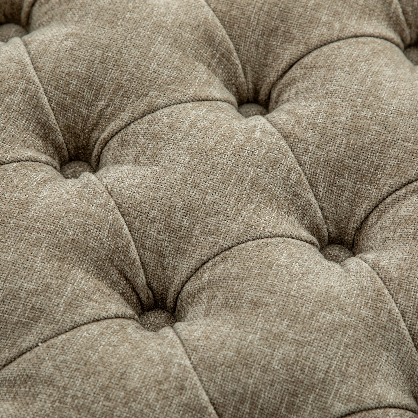 Taupe Chenille Storage Bench - 60.2" Wide Footrest Ottoman for Bedroom