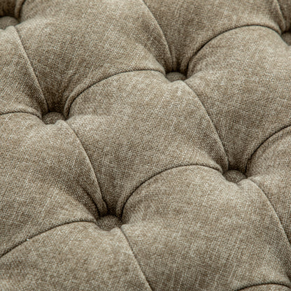Taupe Chenille Storage Bench - 60.2" Wide Footrest Ottoman for Bedroom