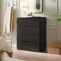 4 Drawer Dresser,Modern Storage Chest of Drawers,31.5In Black Dresser for Closet with Handle-Free Design, Closet Chests Organizer for Bedroom, Living Room,Black