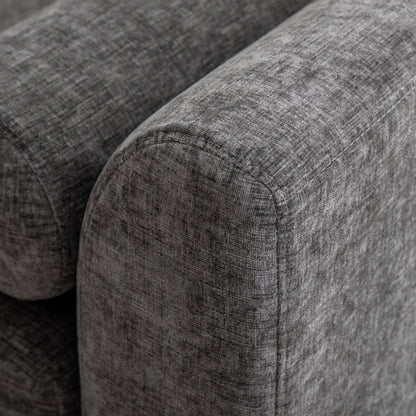 Gray Chenille Bed End Bench - Wide Footstool