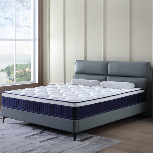 10 Inch Plush Memory Foam Pocket Spring Hybrid Mattress In A Box With Certipur-US Certified Memory Foam