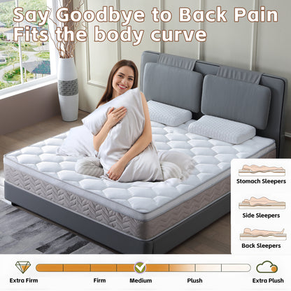 Queen Size Memory Foam Mattress - Antique Brown+White