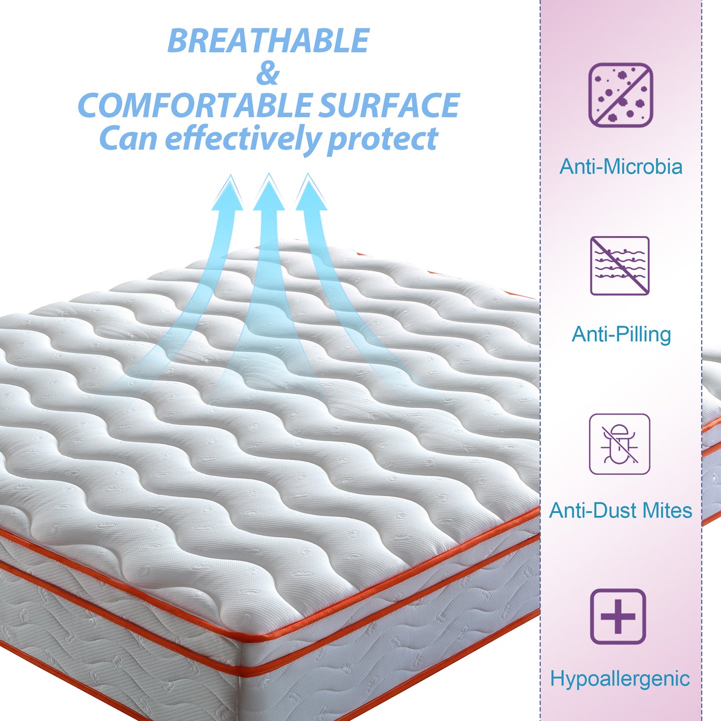 Queen Memory Foam Mattress 12 Inch Hybrid in a Box for Bedroom