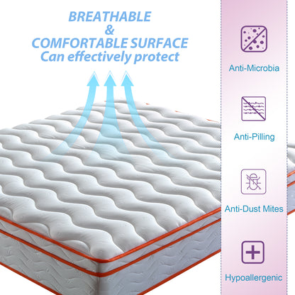 Queen Memory Foam Mattress 12 Inch Hybrid in a Box for Bedroom