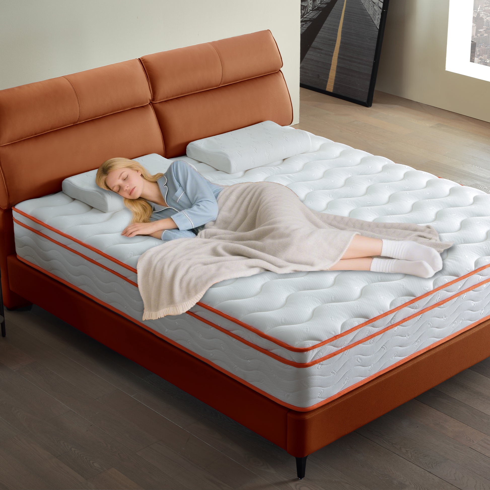Queen Memory Foam Mattress 12 Inch Hybrid in a Box for Bedroom