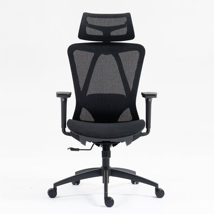 Black Mesh Office Chair with Recliner - 360° Swivel