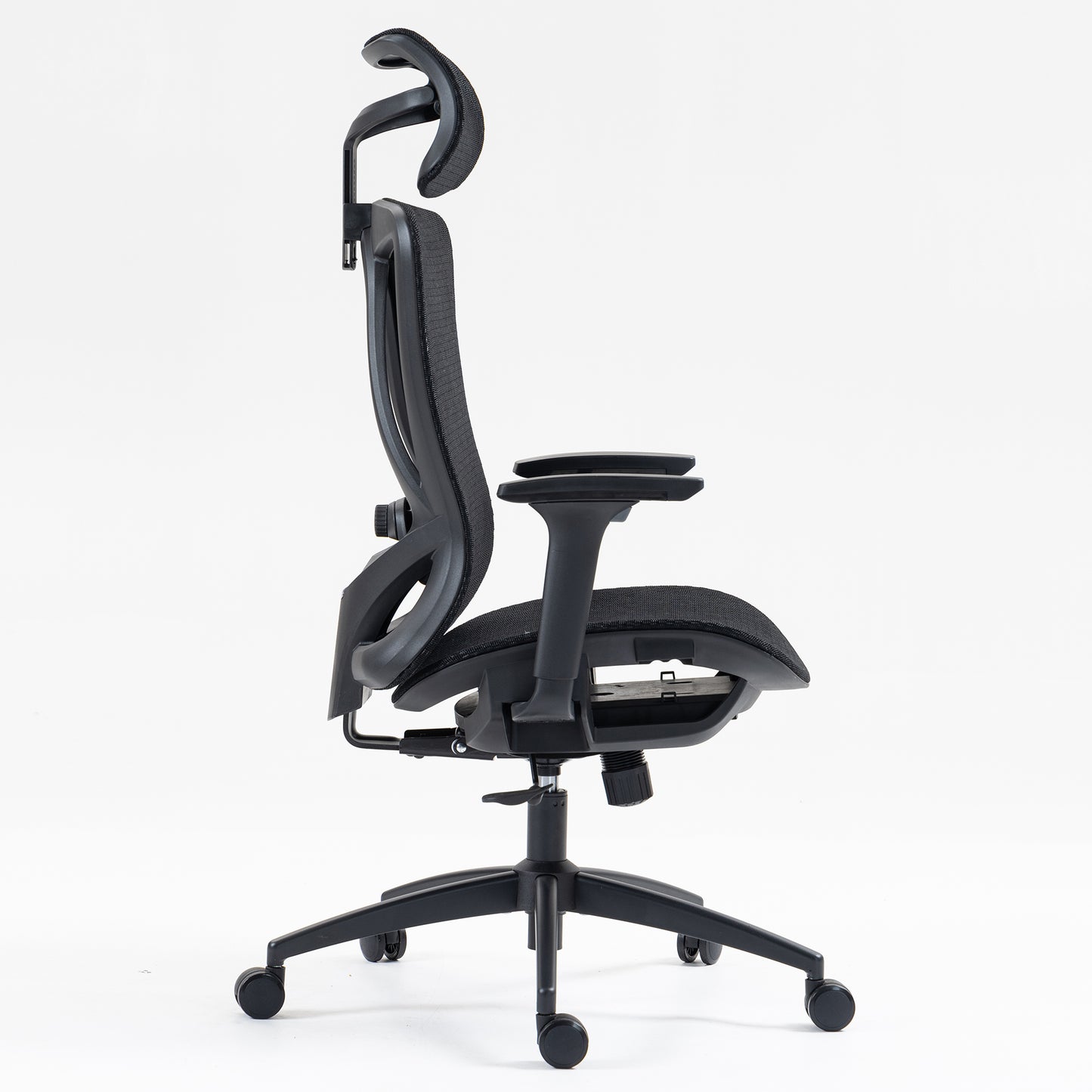 Black Mesh Office Chair with Recliner - 360° Swivel