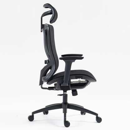 Black Mesh Office Chair with Recliner - 360° Swivel