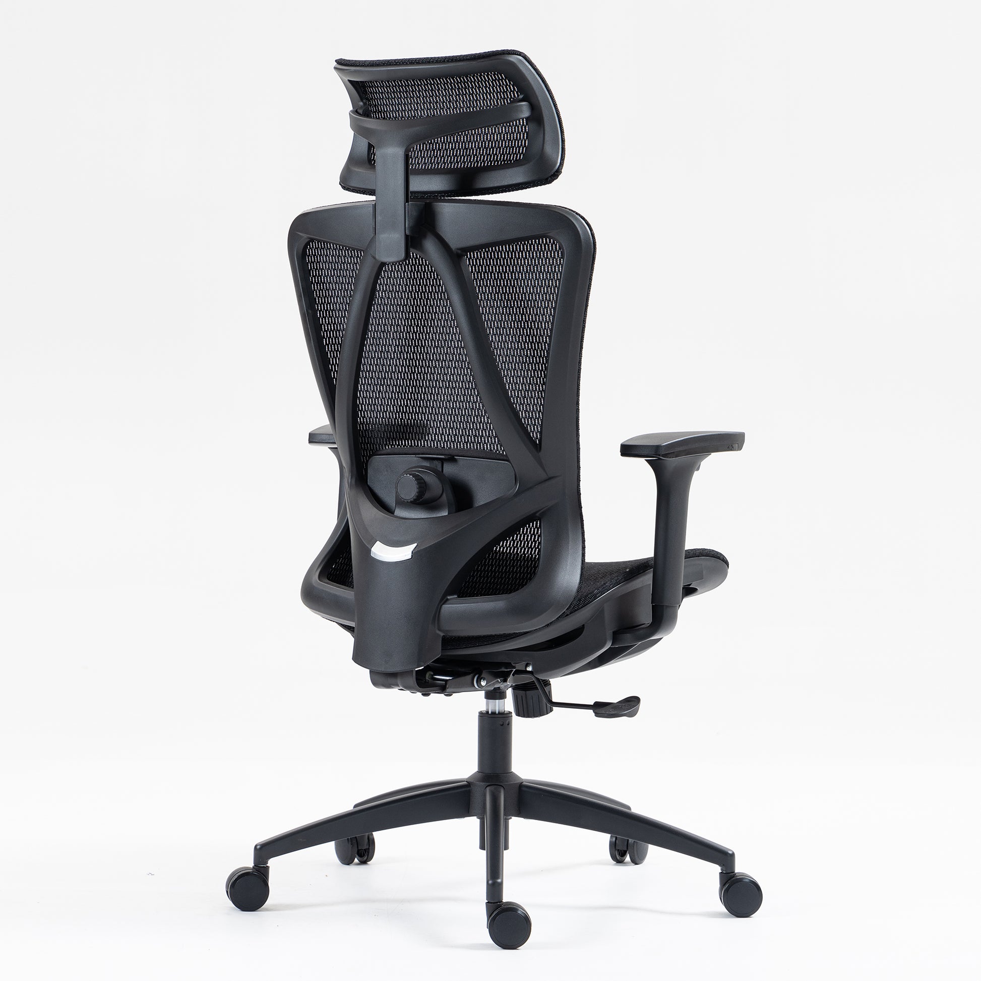 Black Mesh Office Chair with Recliner - 360° Swivel