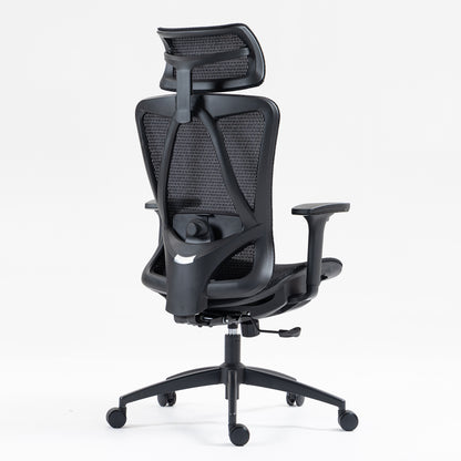 Black Mesh Office Chair with Recliner - 360° Swivel