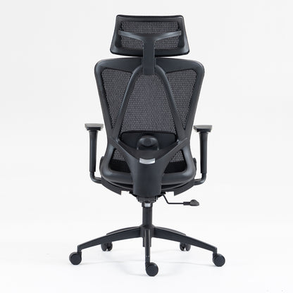 Black Mesh Office Chair with Recliner - 360° Swivel